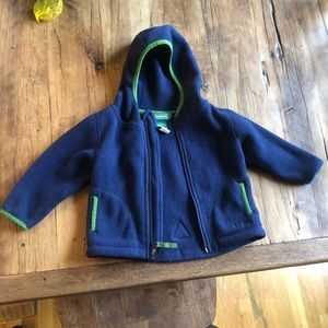 LL Bean hooded zip up fleece jacket 12-18 mos